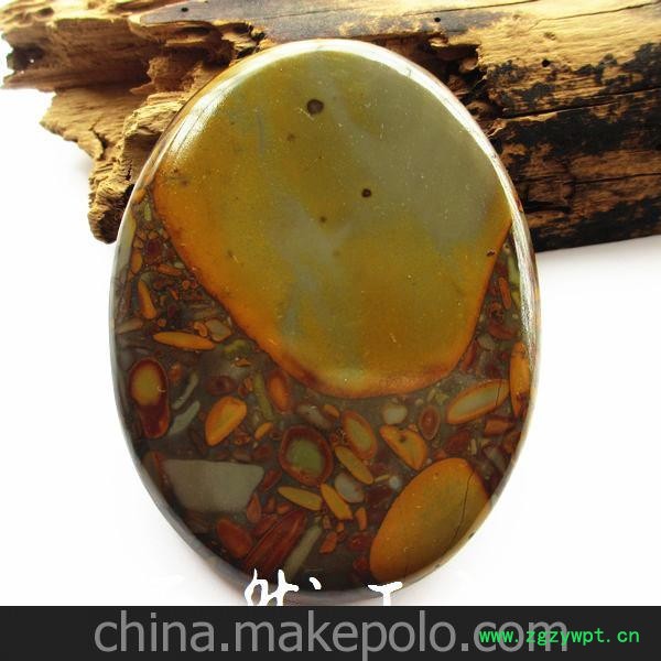 批发供应天然五彩女娲石大饼刮痧板 玉器健身 女娲石刮痧板图3