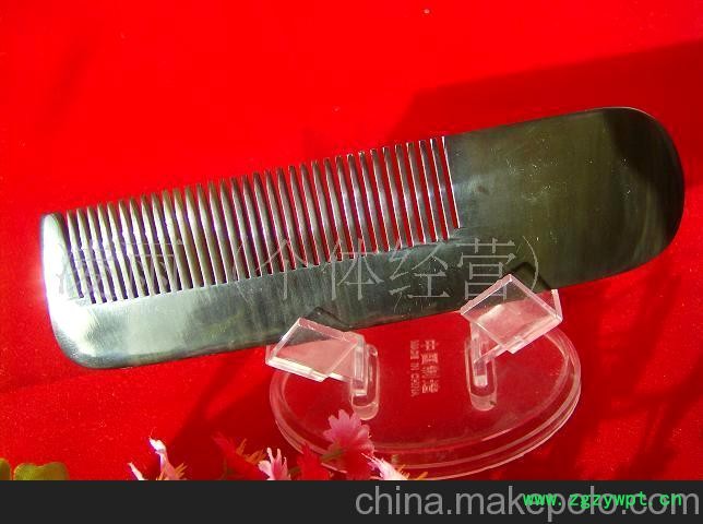 批发供应天然黑牛角梳 水牛角梳