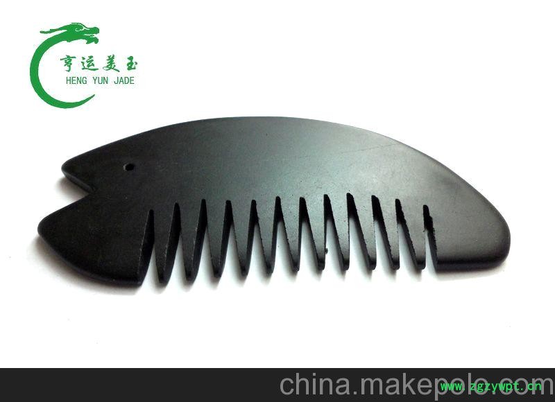 玉石加工批发1-10元 砭石按摩捶 砭石梳子 砭石刮痧板图3