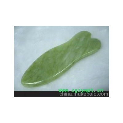 玉器批发天然岫玉刮痧板无黑点无裂纹玉质细腻温润浅绿花纹