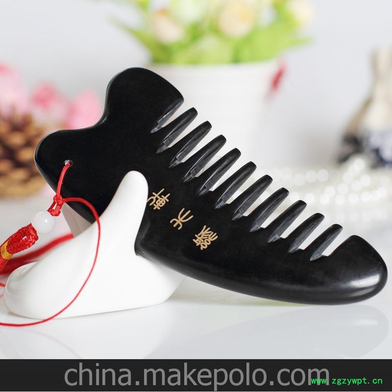 水牛角 加厚六齿刮痧板\刮痧片 按摩梳图3