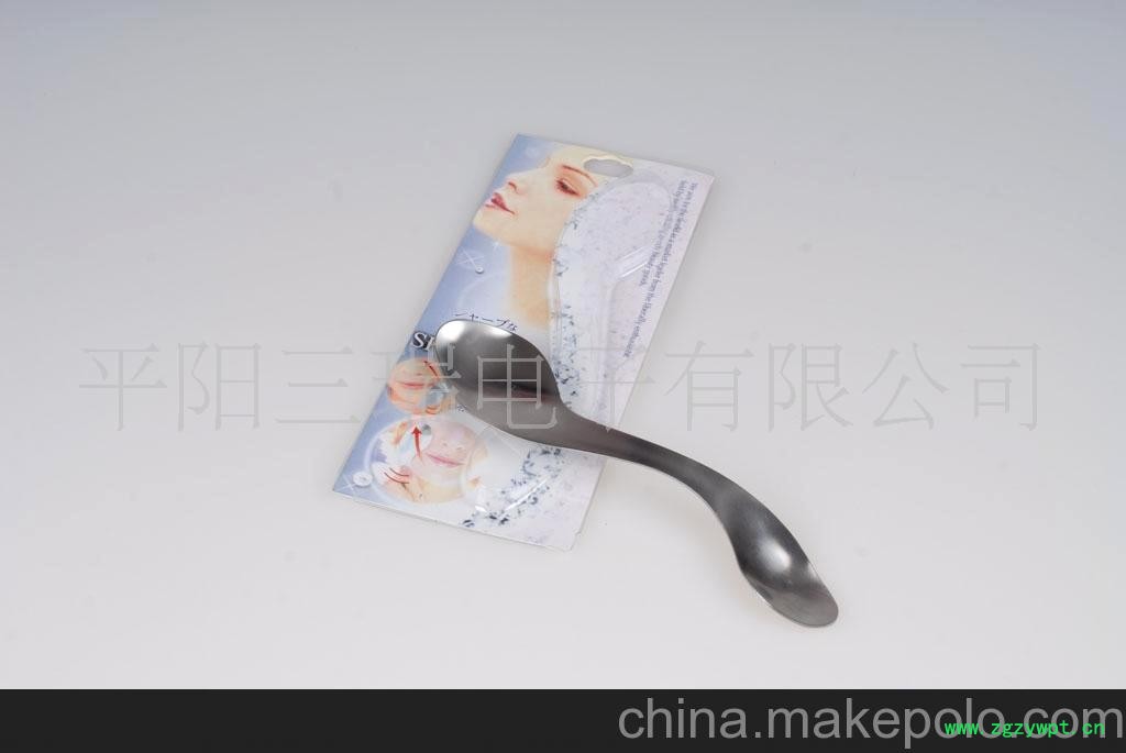 小脸勺子美颜棒~不锈钢~面部刮痧板~刮眼面膜图2