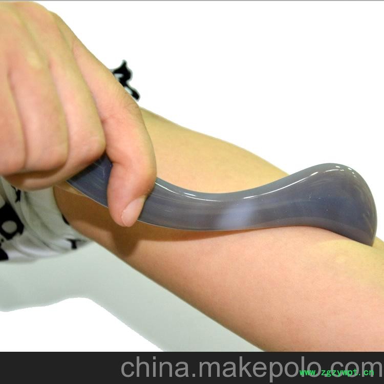 天然巴西灰玛瑙刮痧板按摩棒美容保健环保厂家直销低价特批工艺品图2