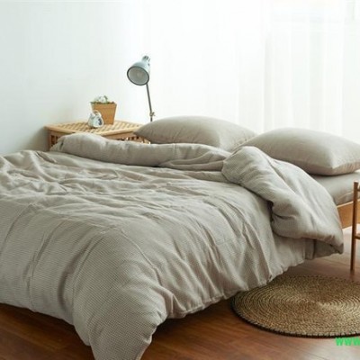 2016全棉无印单蜂窝按摩床笠四件套