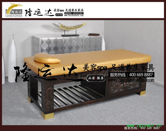 北京隆运达家具专业生产按摩床 美容床spa床实木雕花图4