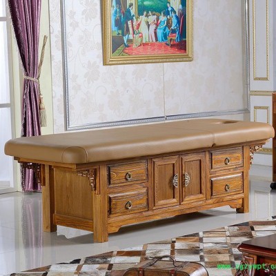 厂直销可定制 欧式仿古 实木可升降按摩床 美容养生推拿院专