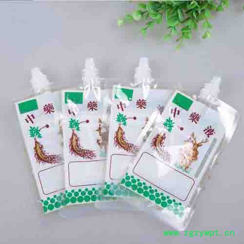 山东朱氏中药吸嘴袋定制中药液包装袋自立吸嘴袋医药包装图3