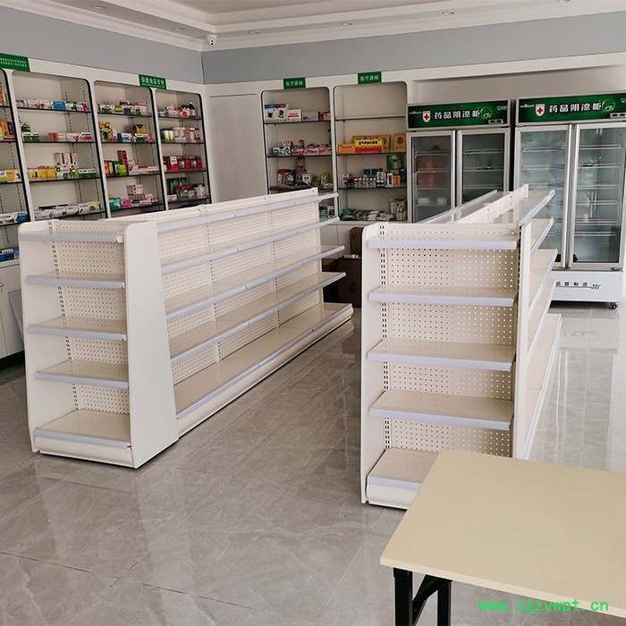 兴力_药店货架_便利店中岛货架_药品陈列货架玻璃柜展架批发图6