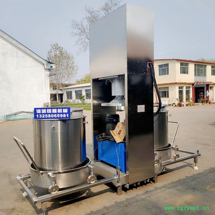 中药渣压榨机 药材人参石斛熬制药汁过滤压榨机 自动卸渣液压压榨机图4