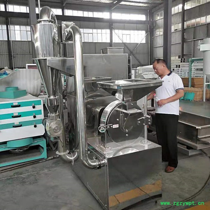 河南嵩赢厂家供应秸秆草料粉碎机500型全自动中药材粉碎机不锈钢中药材磨粉机运行平稳图8