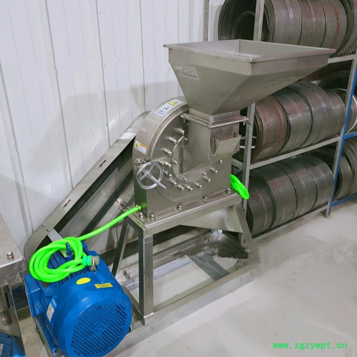 河南嵩赢厂家供应秸秆草料粉碎机500型全自动中药材粉碎机不锈钢中药材磨粉机运行平稳图5