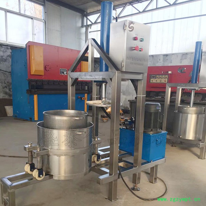 液压压榨机 中药渣压榨脱水机 大型带外桶收汁压榨机图3