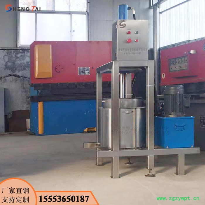 液压压榨机 中药渣压榨脱水机 大型带外桶收汁压榨机图2