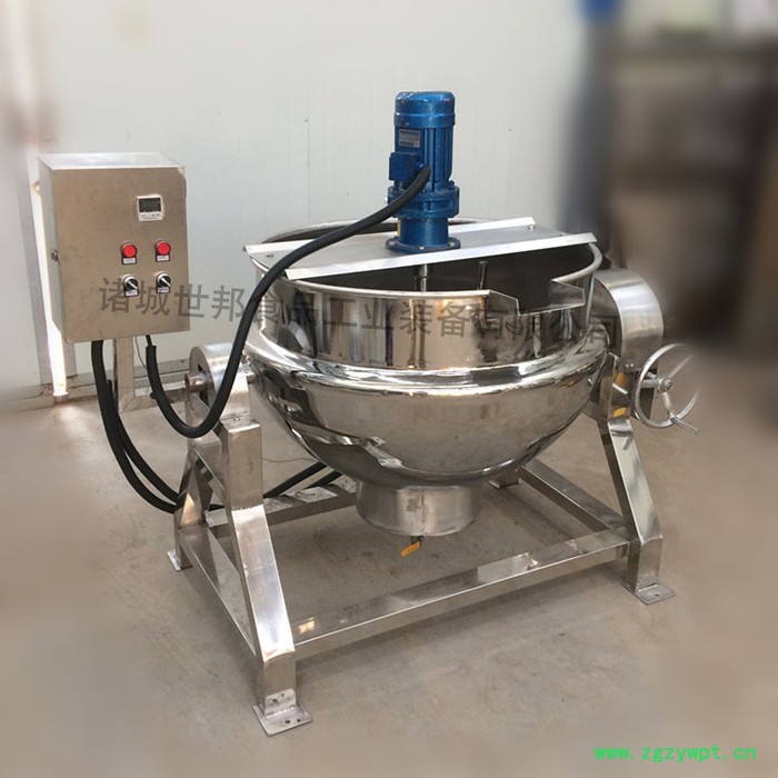 大型中药熬制锅 商用燃气加热夹层锅 电加热夹层锅 搅拌夹层锅图6