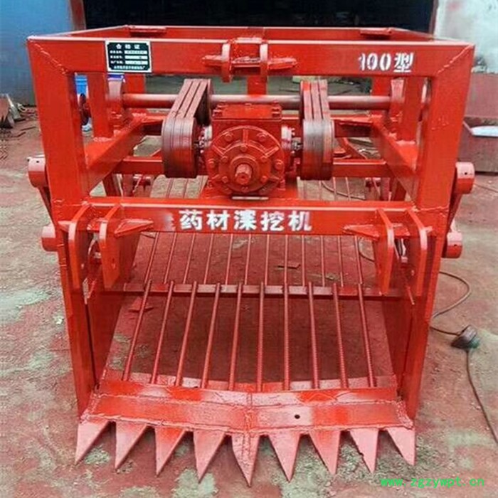 中药材收获机 四轮后置牵引式中药材收获机  皮带传动起药机 晃筛式中药材收获机图6