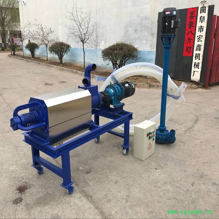宏博 纸浆豆渣中药渣脱水挤干机剩饭脱水机养殖场环保固液分离机图5