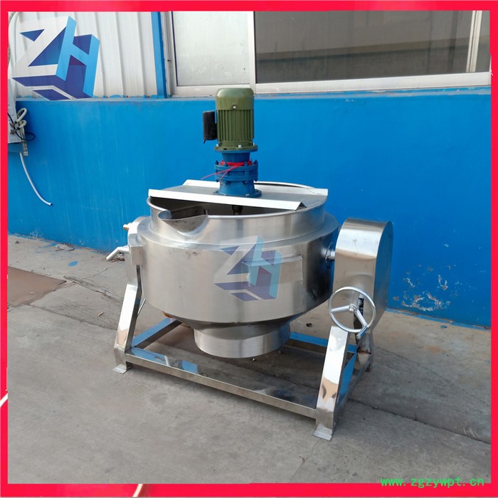 众惠50L 供应商用搅拌加热锅熬糖熬中药夹层锅 燃气加热刮底搅拌不糊底夹层锅图2