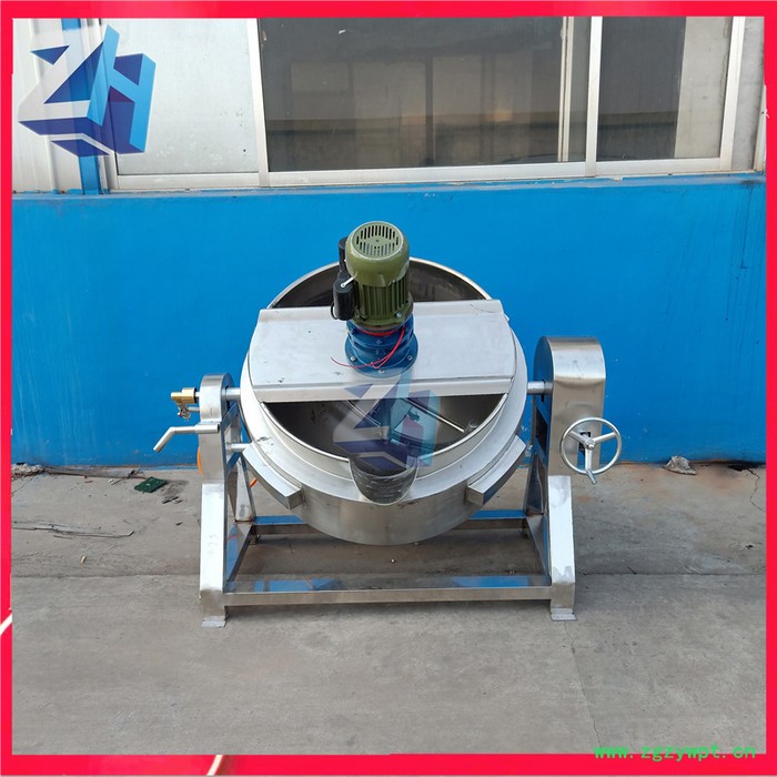 众惠50L 供应商用搅拌加热锅熬糖熬中药夹层锅 燃气加热刮底搅拌不糊底夹层锅图7