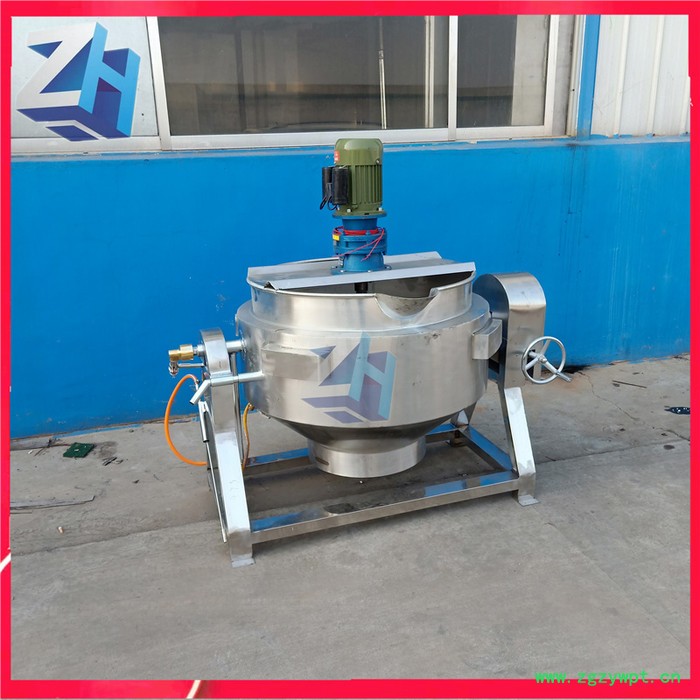 众惠50L 供应商用搅拌加热锅熬糖熬中药夹层锅 燃气加热刮底搅拌不糊底夹层锅图6