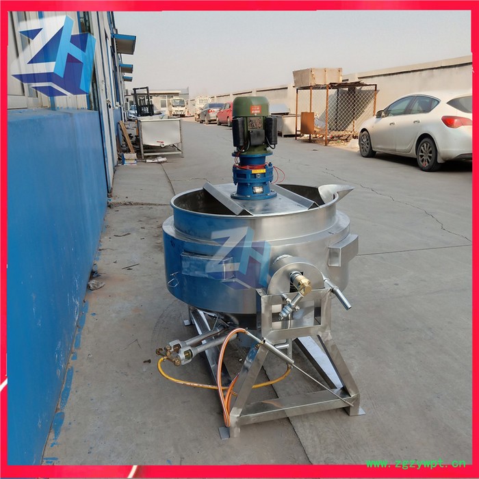 众惠50L 供应商用搅拌加热锅熬糖熬中药夹层锅 燃气加热刮底搅拌不糊底夹层锅图5