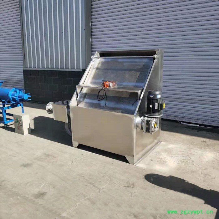 斜筛式猪粪固液分离机 不锈钢鸡鸭固液分离机 中药渣干湿分离机图3