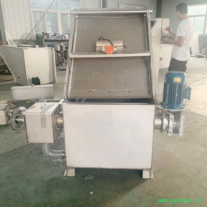 斜筛式猪粪固液分离机 不锈钢鸡鸭固液分离机 中药渣干湿分离机图7