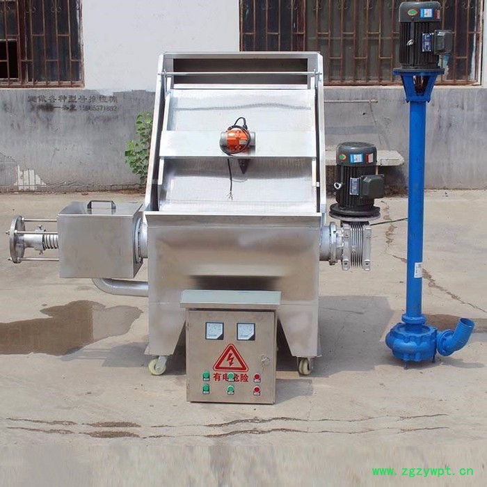 斜筛式猪粪固液分离机 不锈钢鸡鸭固液分离机 中药渣干湿分离机图6