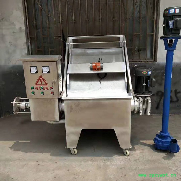 斜筛式猪粪固液分离机 不锈钢鸡鸭固液分离机 中药渣干湿分离机图4