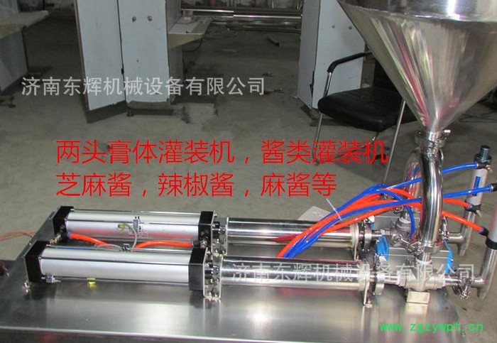 半自动膏体灌装机，小型食品级不锈钢灌装设备，两头气动灌装机图2