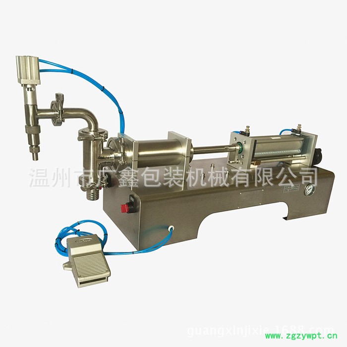产品 直销全气动卧式单头液体灌装机 日化用品药水灌装机图3