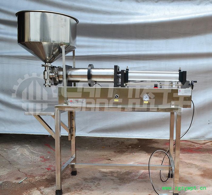 广州半自动卧式气动蜂蜜灌装机活塞式膏体酱料果肉颗粒灌装机图2