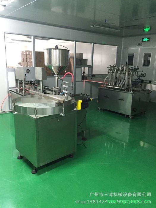 三湾机械w-0灌装机贴标机厂家直供全自动液体油类膏体灌装机防冻液润滑油灌灌装锁盖生产线充填机全自动贴标机双面圆瓶贴标机图3