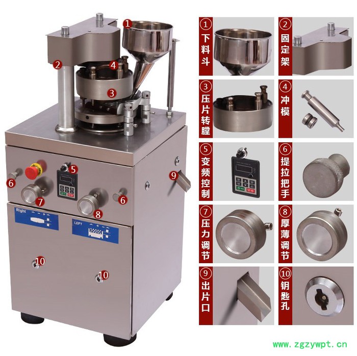 旭朗PLC触摸屏智能操作台小型旋转式压片机实验教学科研中药高产量图3