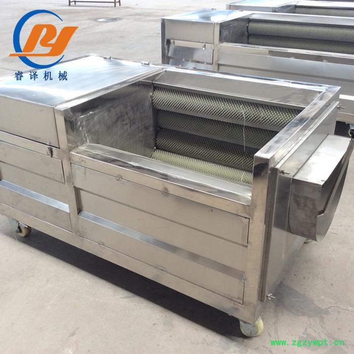 土豆去皮机 马铃薯毛辊清洗脱皮机 睿译不锈钢中药材毛刷清洗机可定制图2