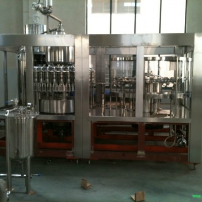 全套茶饮料灌装生产线  颗粒果汁灌装机  三合一热灌装机 茶饮料灌装机32-32-10领冠机械