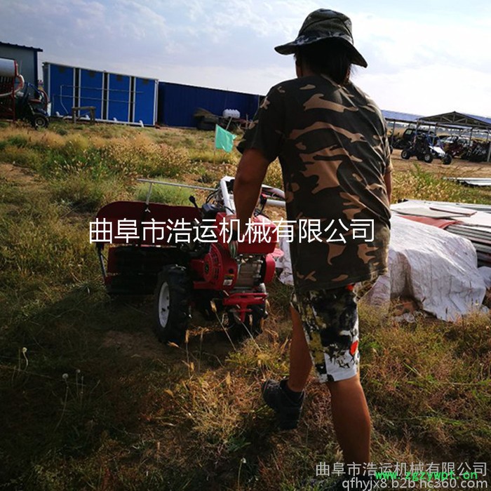 山东曲阜浩运机械秸秆类中药材收割工作效率高汽油动力宽幅割晒机图4