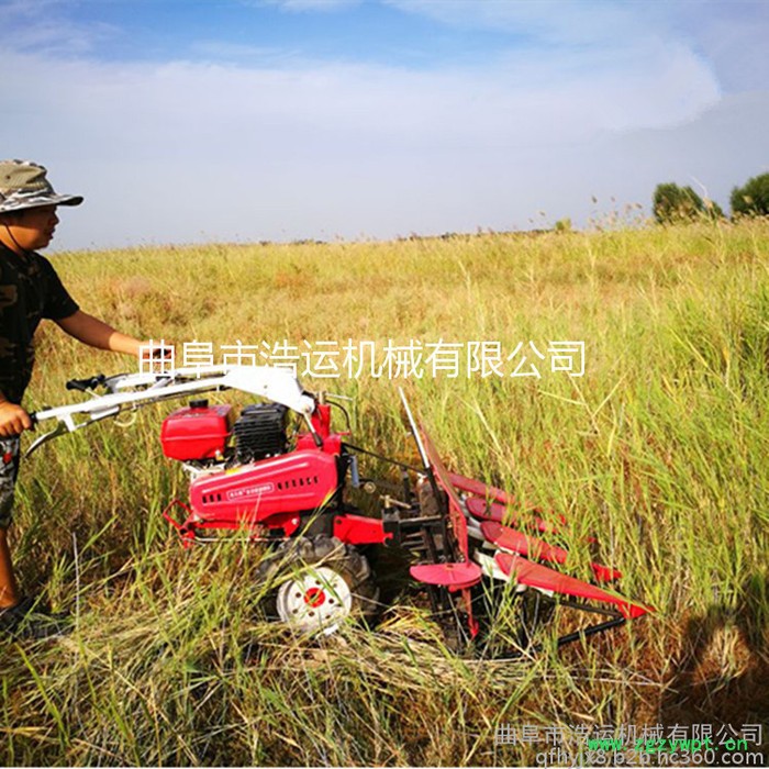 山东曲阜浩运机械秸秆类中药材收割工作效率高汽油动力宽幅割晒机图5