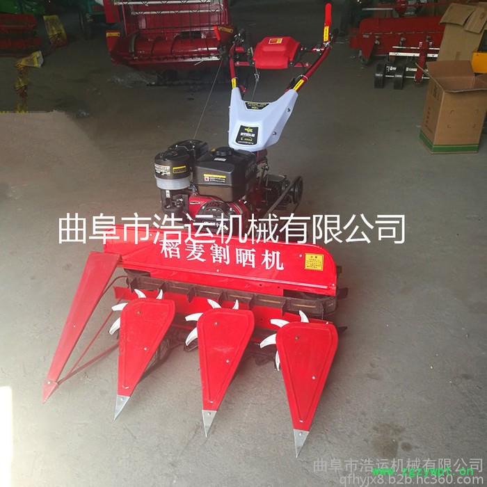 山东曲阜浩运机械秸秆类中药材铺放整齐汽油动力手扶式割晒机  苜蓿草割晒机图3