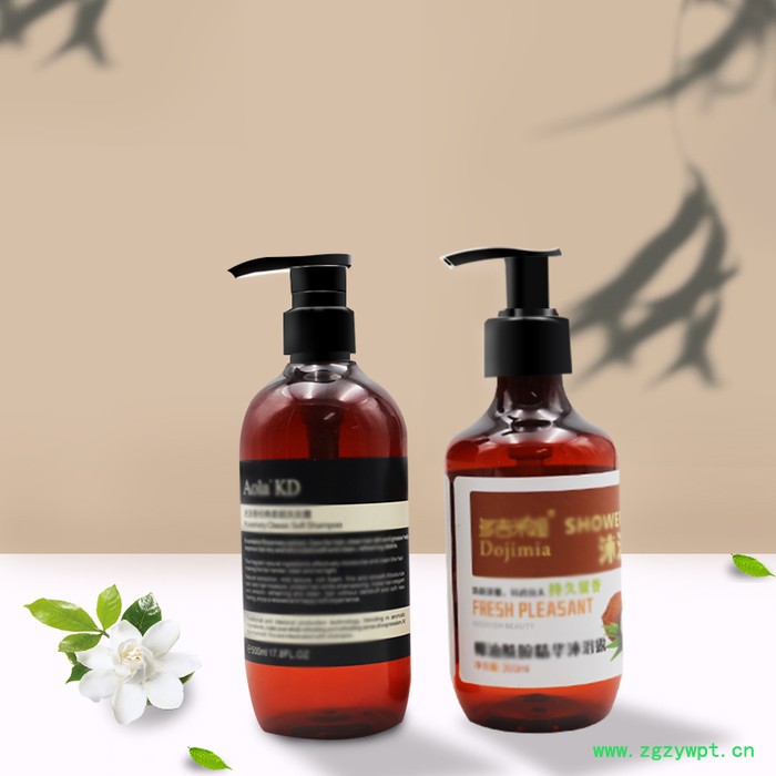 生姜洗发水瓶300ml 500ml 中药洗护瓶 PET棕色塑料瓶 琥珀色瓶子图2