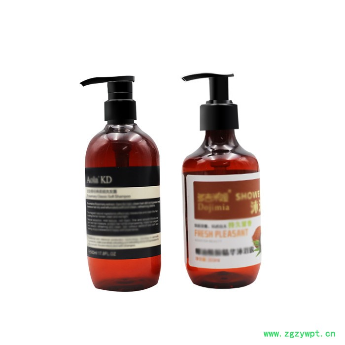 生姜洗发水瓶300ml 500ml 中药洗护瓶 PET棕色塑料瓶 琥珀色瓶子图3