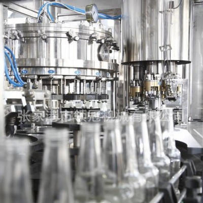 全自动酒水灌装设备 瓶装汽水灌装机 定量液体灌装三合一灌装机