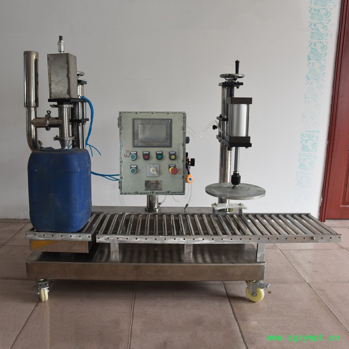 欣三合G12 G12C 防腐液体灌装机 管道式丙桐胶水油漆自动称重打包机 自带压盖 防爆表头 触摸屏可选 厂家直供 质保图5