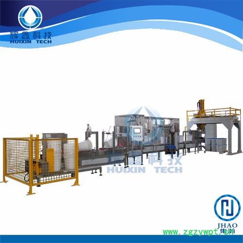 辉鑫科技DCS30B2FJGFY-MD 30KG全自动液体灌装生产线 定量灌装机械 全自动灌装设备 码垛机械手图3