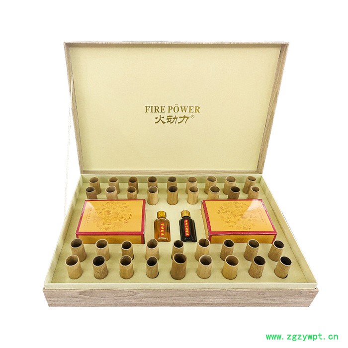 火动力蜂竹颐养套盒 紫竹微排 紫竹罐 竹盒 中药竹罐 拇指罐 水煮竹罐 36个竹罐 紫竹养生