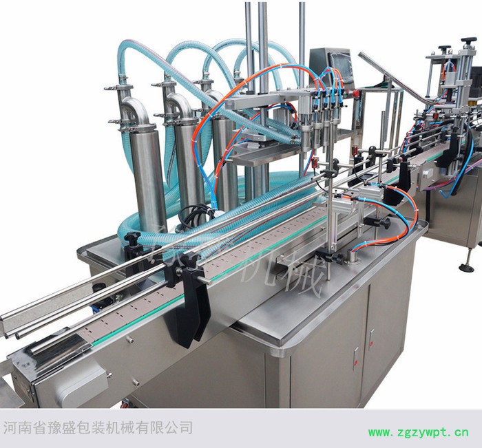 四头瓶装全自动液体灌装机 饮料酒水灌装生产线理瓶机+灌装机+落盖搓盖机加工定制图2