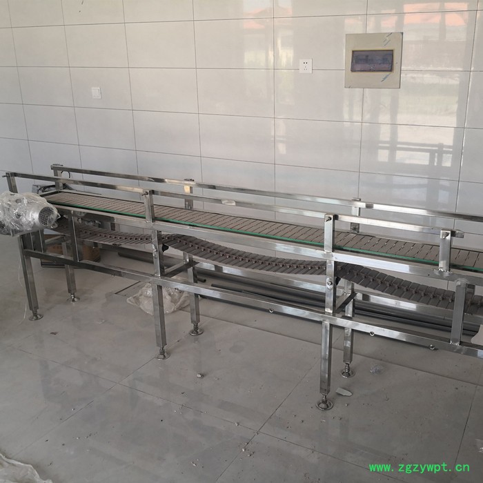 **矿泉水灌装生产线 不锈钢流水线爬坡式输送带 链板输送机图6