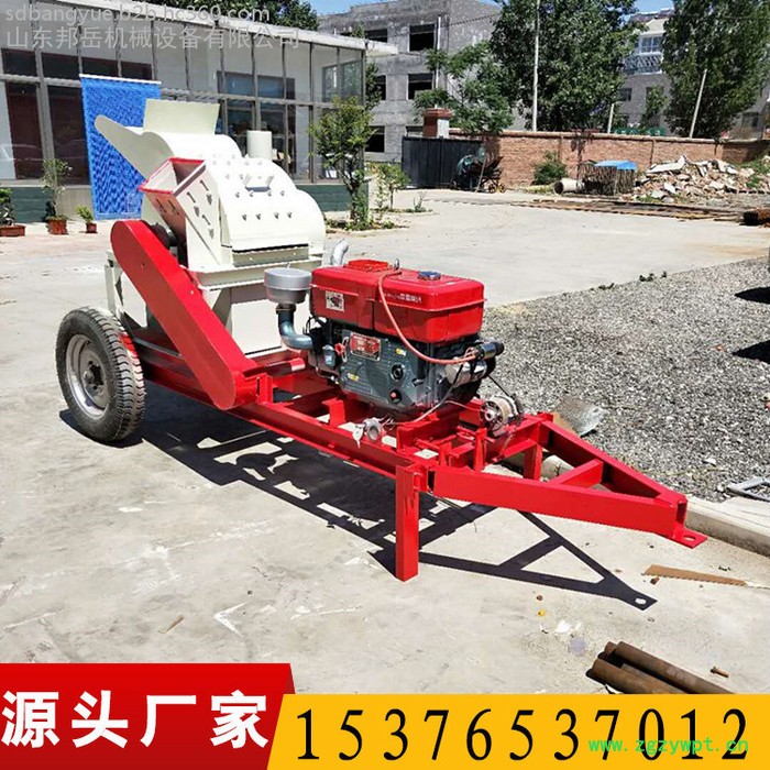 废旧木棒菌菇棒粉碎机 邦岳双口木材树木粉碎机 安徽道路绿化鲜树枝削片机 木质拖把杆中药渣颗粒机图2