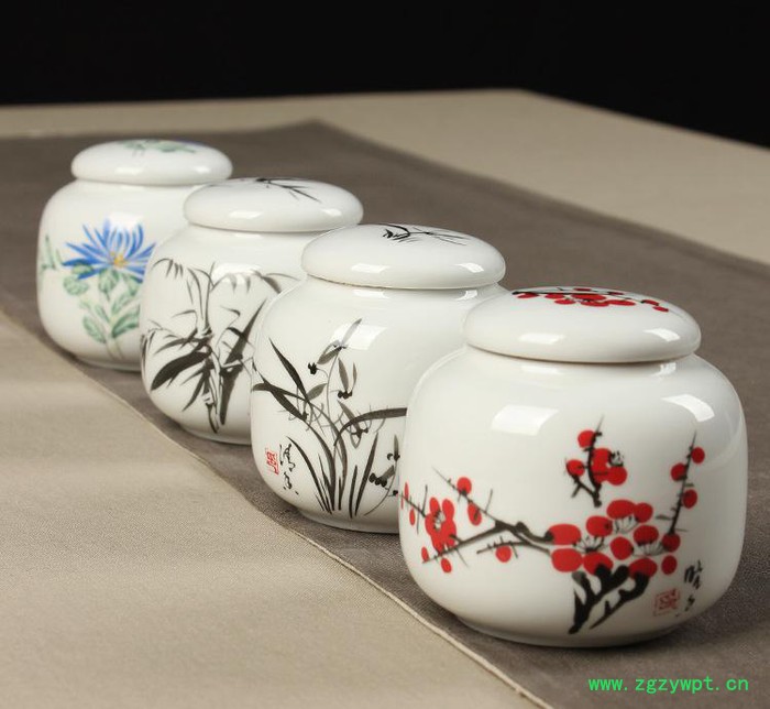 陶瓷茶叶罐 香粉罐密封罐小中药罐 白瓷储物罐 小号 可定制图3