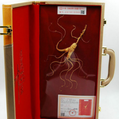 东北特产礼盒参高档皮盒带证书长白山15年林下参礼盒装过年送礼