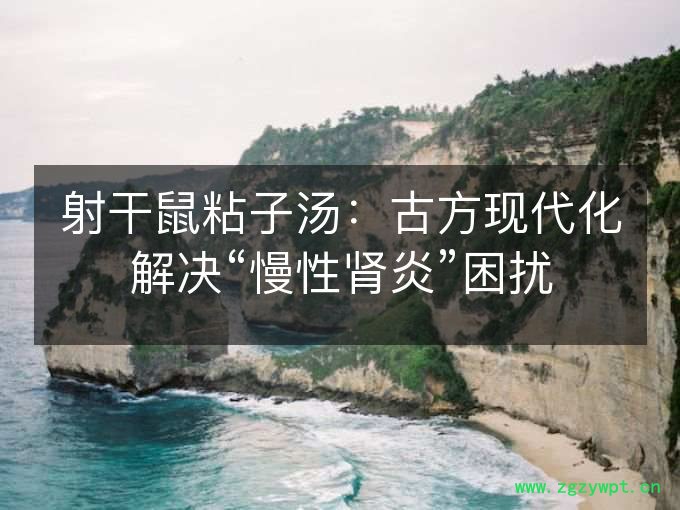 射干鼠粘子汤：古方现代化解决“慢性肾炎”困扰